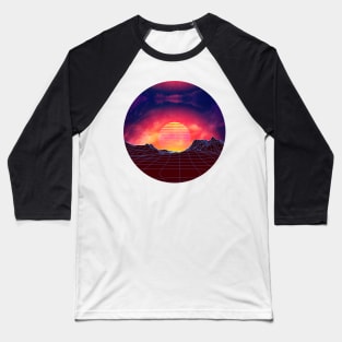 Vaporwave landscape with rocks Baseball T-Shirt